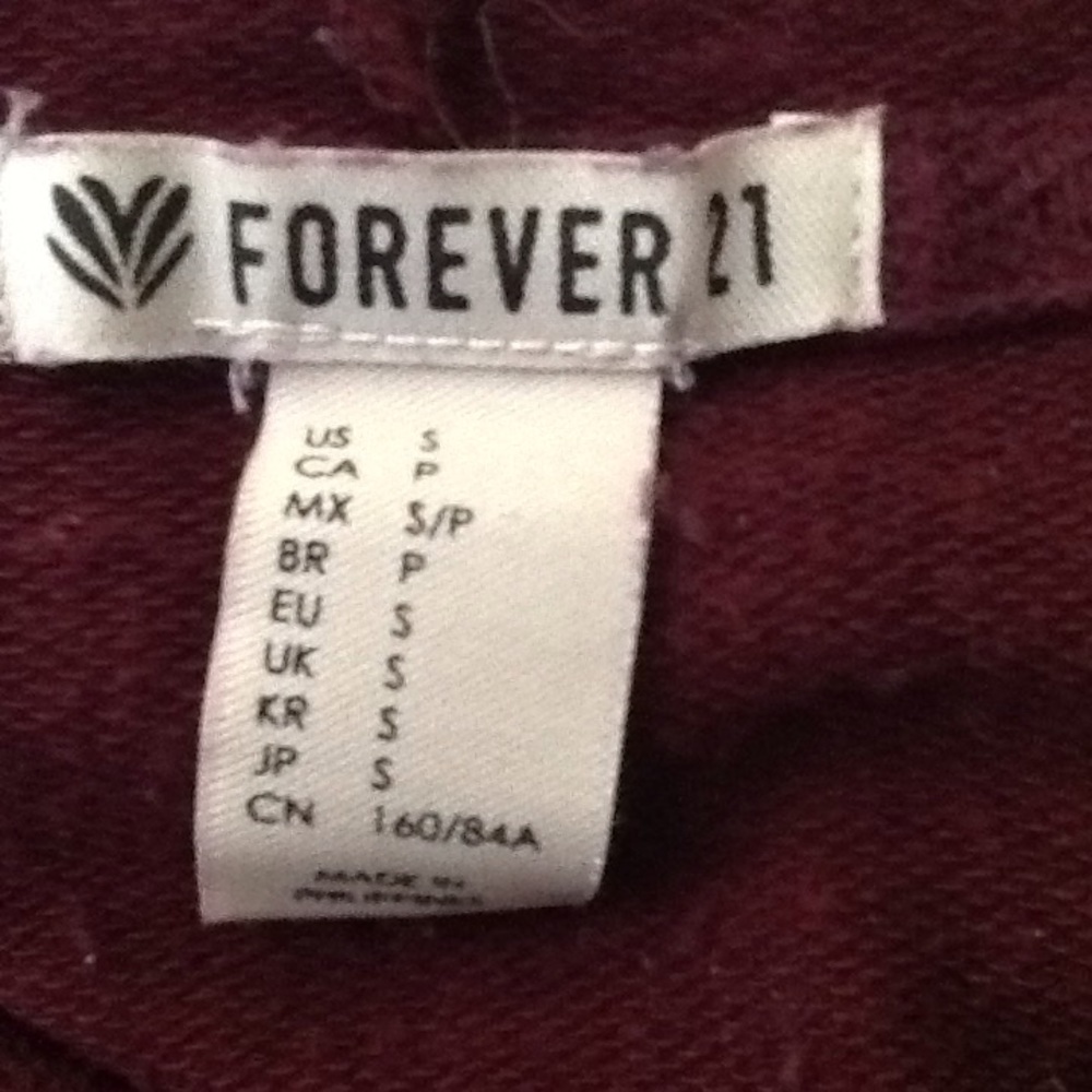 Forever 21 | Red | Crop Quarter | Zip Hoodie - Picture 4 of 8